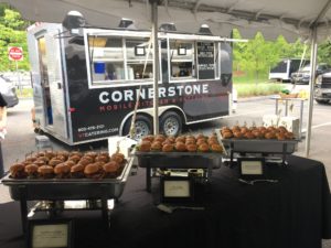 Slider display at catered outdoor event in Berlin VT